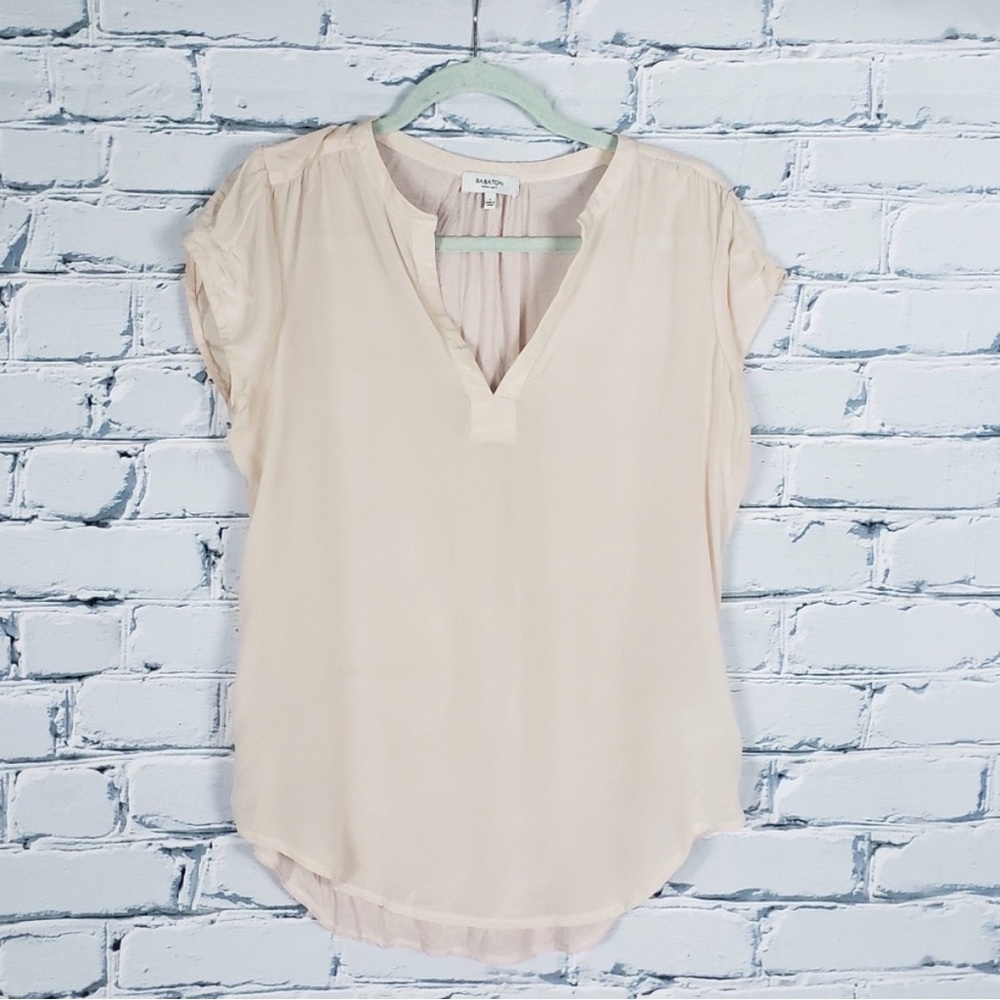 Babaton Peach Short Sleeve Blouse